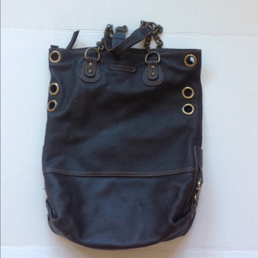 BCBG Maxazria Handbag Brown Leather Satchel Tote